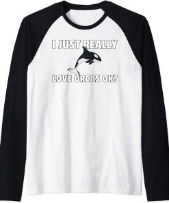 Orca Whale Save The Killer Whale Raglan Baseball Tee