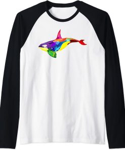 Killer Whale Lover Gifts Womens Orca Killer whales Mens Raglan Baseball Tee