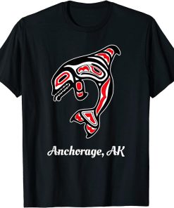 Native American Anchorage AK Red Orca Killer Whale T-Shirt