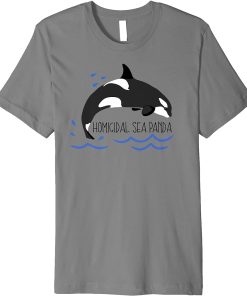 Funny Orca Whale Homicidal Sea Panda Graphic Premium T-Shirt