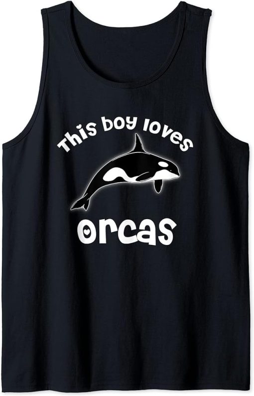 This Boy Loves Orcas Lover T-Shirt Funny Killer Whale Tank Top