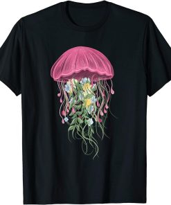 Jellyfish Floral - Hawaiian Ocean Animal Scuba Diving Gift T-Shirt